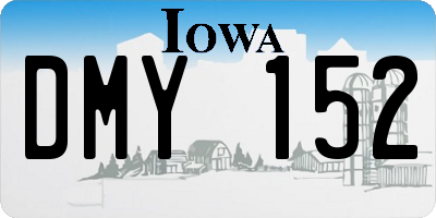 IA license plate DMY152