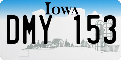 IA license plate DMY153