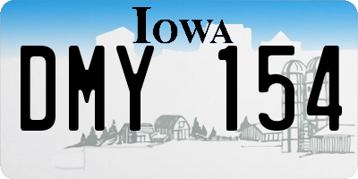 IA license plate DMY154
