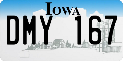 IA license plate DMY167