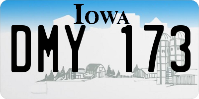 IA license plate DMY173