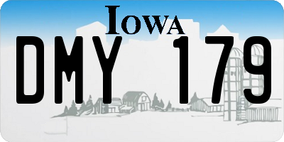 IA license plate DMY179