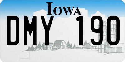 IA license plate DMY190