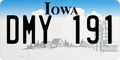 IA license plate DMY191