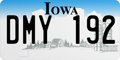 IA license plate DMY192