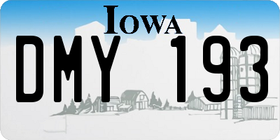 IA license plate DMY193