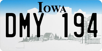 IA license plate DMY194