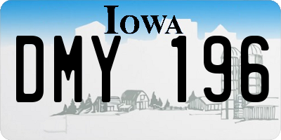IA license plate DMY196