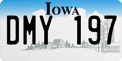 IA license plate DMY197