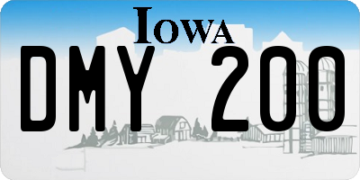 IA license plate DMY200