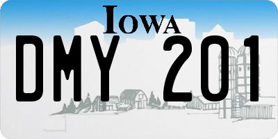 IA license plate DMY201