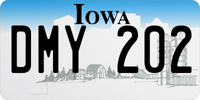 IA license plate DMY202