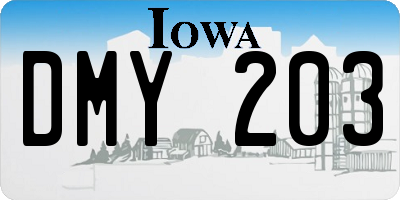 IA license plate DMY203