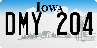 IA license plate DMY204