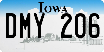 IA license plate DMY206