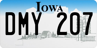IA license plate DMY207