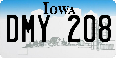 IA license plate DMY208