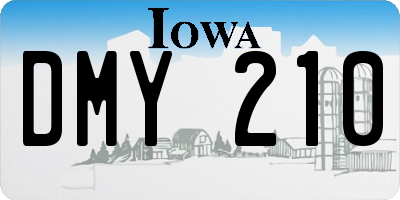 IA license plate DMY210