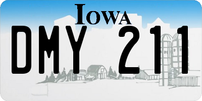 IA license plate DMY211
