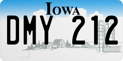 IA license plate DMY212