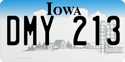 IA license plate DMY213