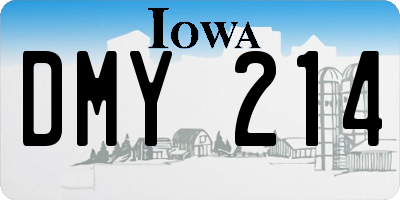 IA license plate DMY214