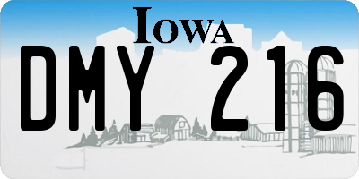 IA license plate DMY216