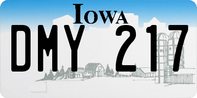 IA license plate DMY217