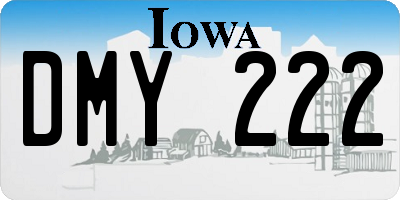 IA license plate DMY222