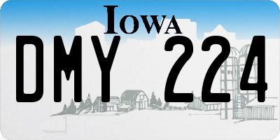 IA license plate DMY224