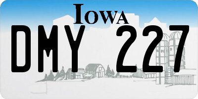IA license plate DMY227