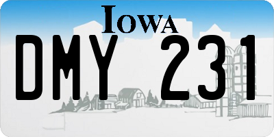 IA license plate DMY231