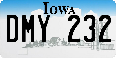 IA license plate DMY232