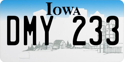 IA license plate DMY233