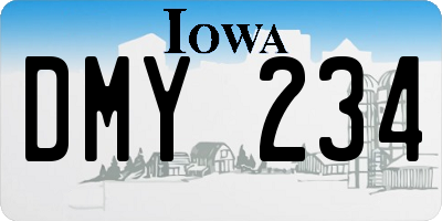 IA license plate DMY234