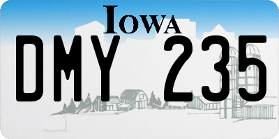 IA license plate DMY235