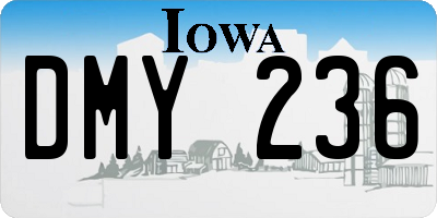 IA license plate DMY236