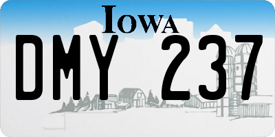 IA license plate DMY237