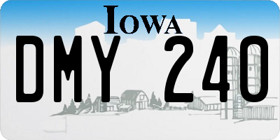 IA license plate DMY240