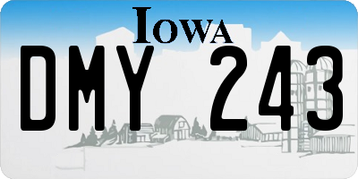 IA license plate DMY243