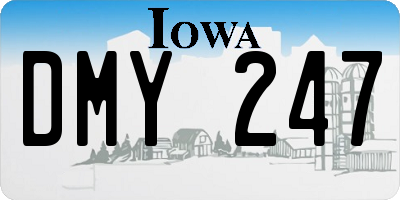 IA license plate DMY247