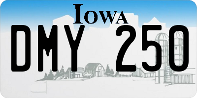 IA license plate DMY250