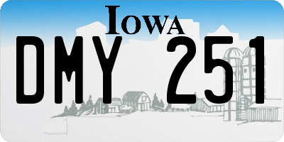IA license plate DMY251