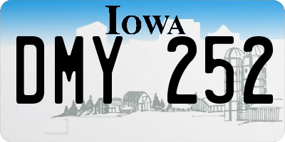 IA license plate DMY252