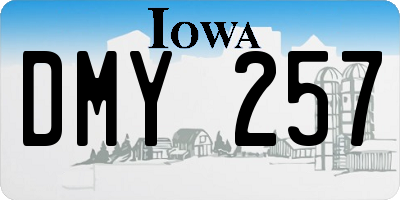 IA license plate DMY257