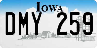 IA license plate DMY259