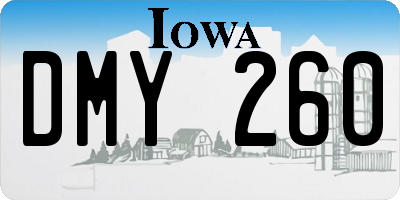 IA license plate DMY260