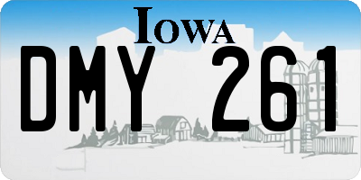 IA license plate DMY261