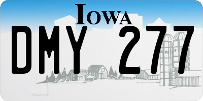 IA license plate DMY277