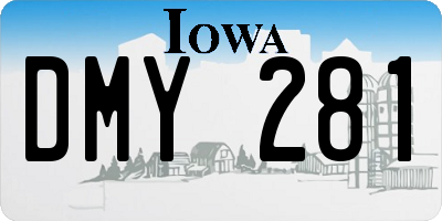 IA license plate DMY281